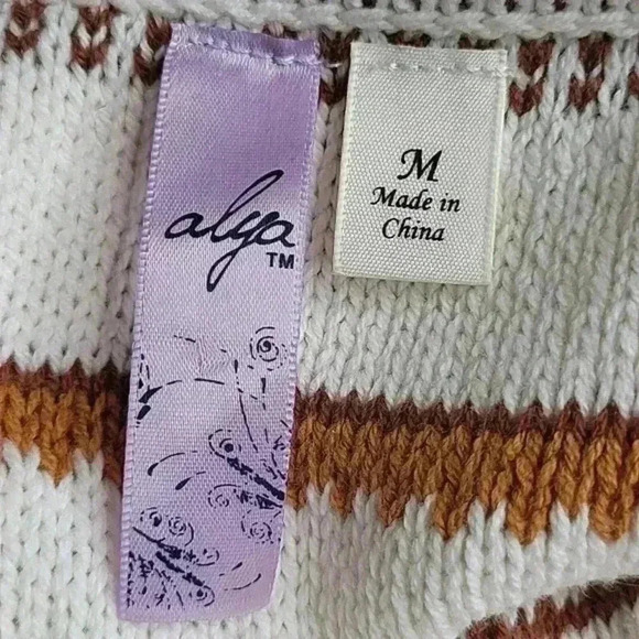 Alya Boho Striped Knit Tank w/ Tassels White/Orange Women's Size Medium‎ - Picture 7 of 8